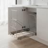 Pull-out Trash Can Rack Chrome Finish Under-Cabinet Garbage for Kitchen