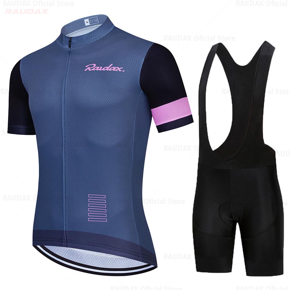 Cycling Jersey 2026 Team Raudax Cycling Clothing 19D Mountain Bike Bib Shorts MEN Bike Jersey Set Ropa Ciclismo Hombre