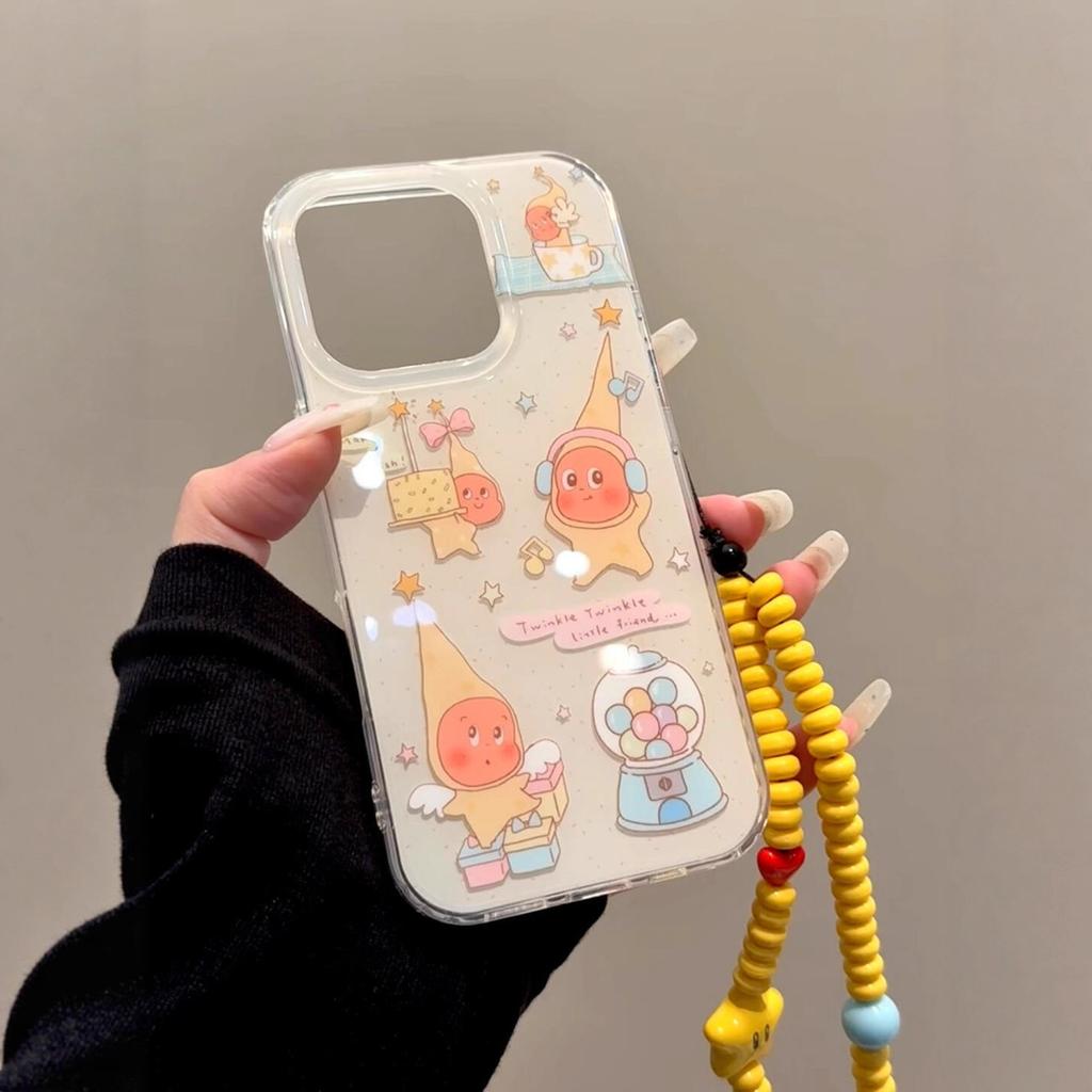 For Apple for IPhone16promax Cute Star 15pro Chain 17 All-inclusive 13ins Anti-fall Mobile Phone Case
