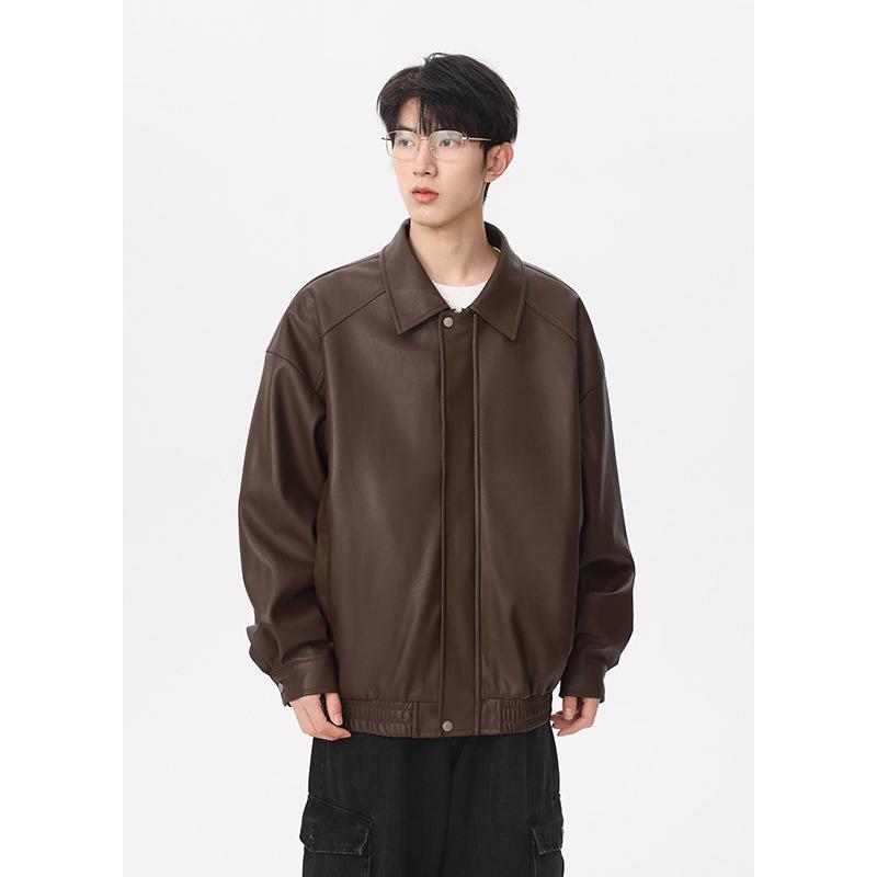 Men’s 2024 Autumn Suede Jacket: Trendy Loose Fit with Turn-Down Collar - Versatile Casual Top.