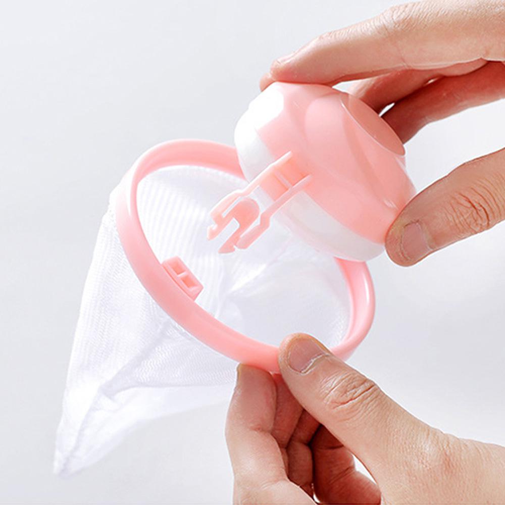 Reusable Washing Machine Floating Lint Mesh Bag Hair Filter Net Pouch Washer Lint Catcher