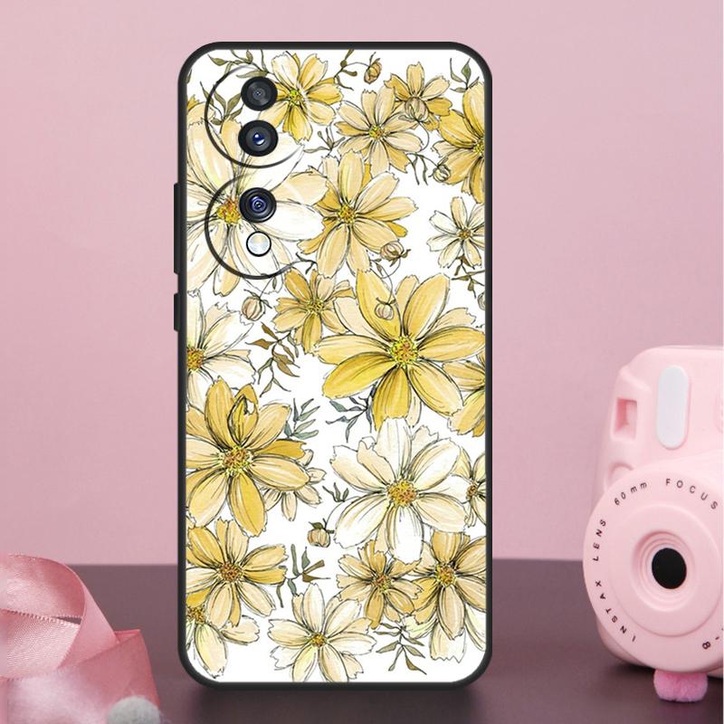 Yellow Cosmos Flowers Lavender Case For Honor 200 400 Pro 50 70 90 X9a X9b X9c X9d X8b X8c Win Magic 7 Lite 5 6 8 Pro Cover