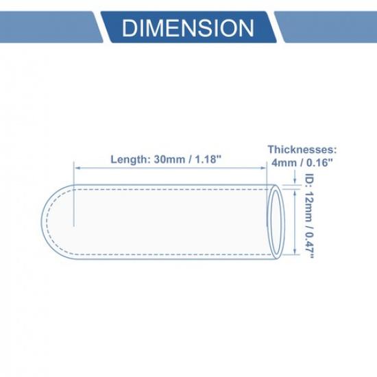 30Mm L 12Mm/0.47" ID Blue Car Silicone Rubber Hose End Cap Universal