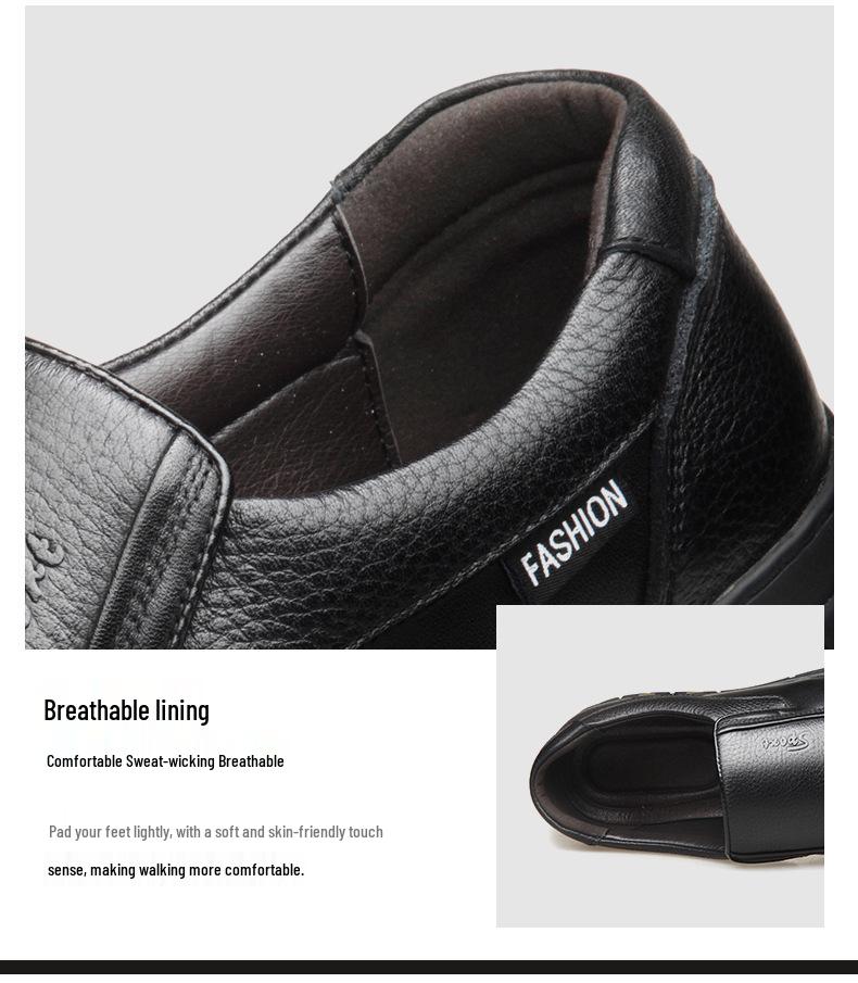 Herrskor i Plus Size, Slip-on, Business Casual, Läder, med Tjocka Sulan (Storlekar 47-48)