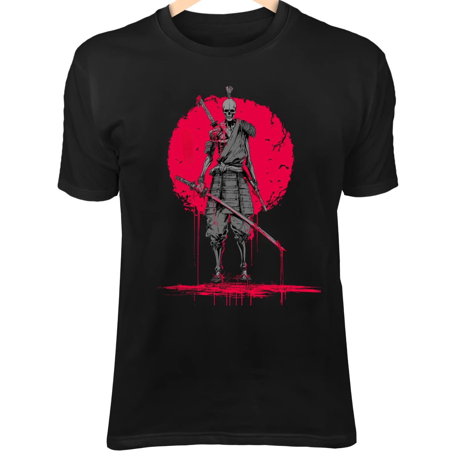

Samurai Skull T-Shirt – Blood-Soaked Arm, Katana, Temple Ruins Warrior Art 2XL