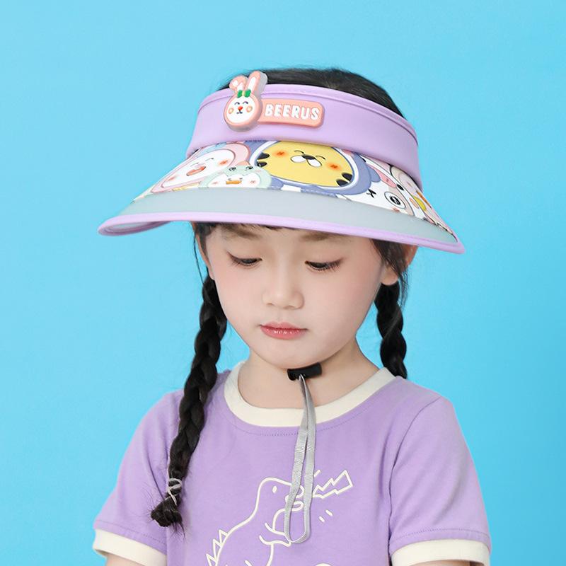 1144 Children's Hat with Big Eaves, Sun Hat for Boys and Girls, Cartoon Empty Top Hat, Summer Sun Hat