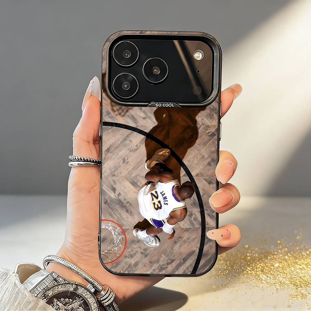 

Basketball L-Lebron James 23 Phone Case For iPhone17 16 15 14 13 12 Pro Max Grey Black Matte Laser Metallic Aurora Funda iPhone17