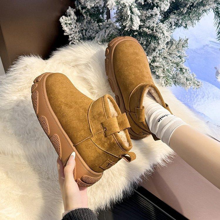 Thick-soled snow boots women's 2025 new winter velvet bread shoes waterproof, non-slip and warm Northeast cotton shoes