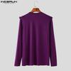 INCERUN Men Long Sleeve Ruffled Hollow Casual Tops T-shirts