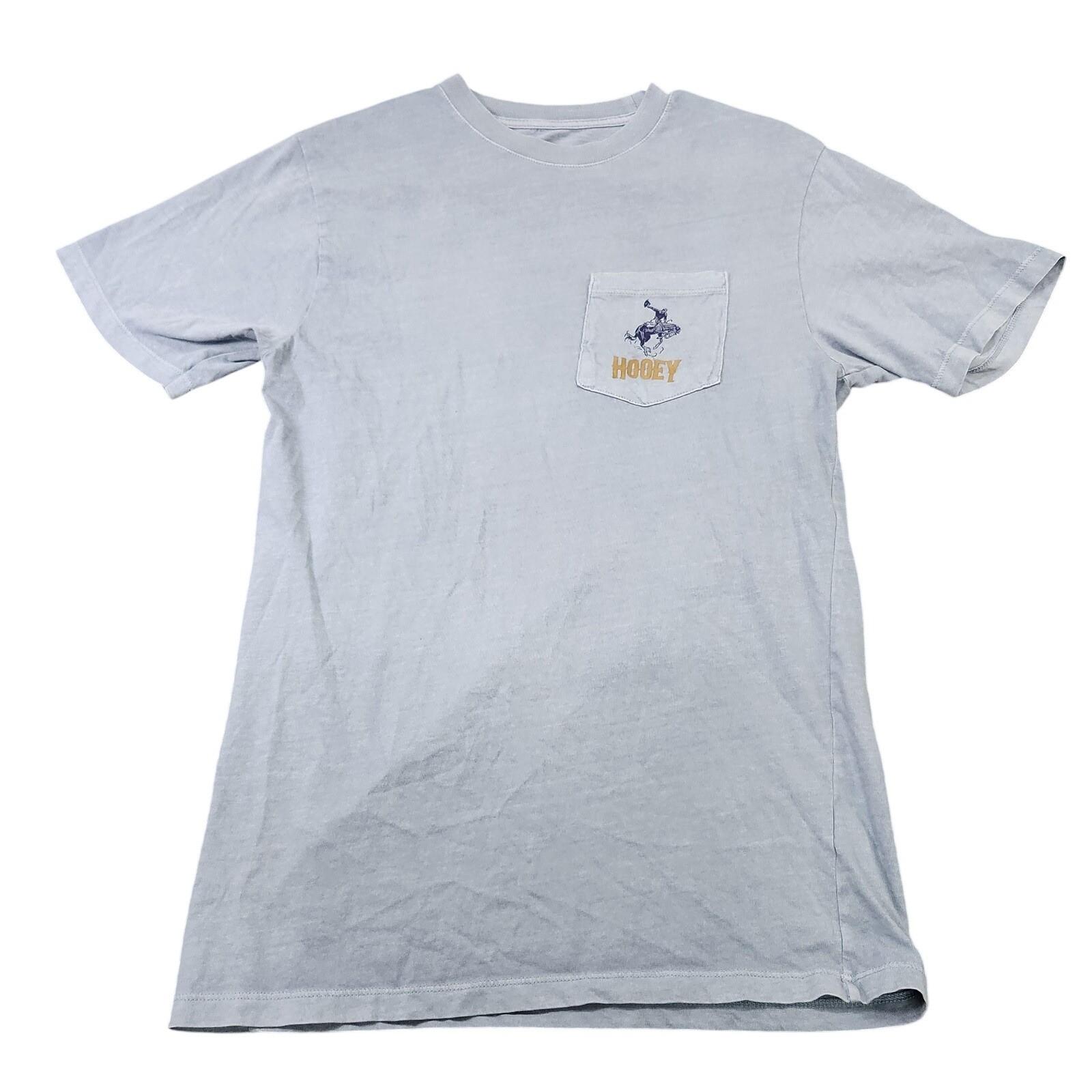 Hooey Shirt Mens Small Blue Pocket Cowboy Rodeo Graphic Tee Western Back Print Unisex T-Shirt L