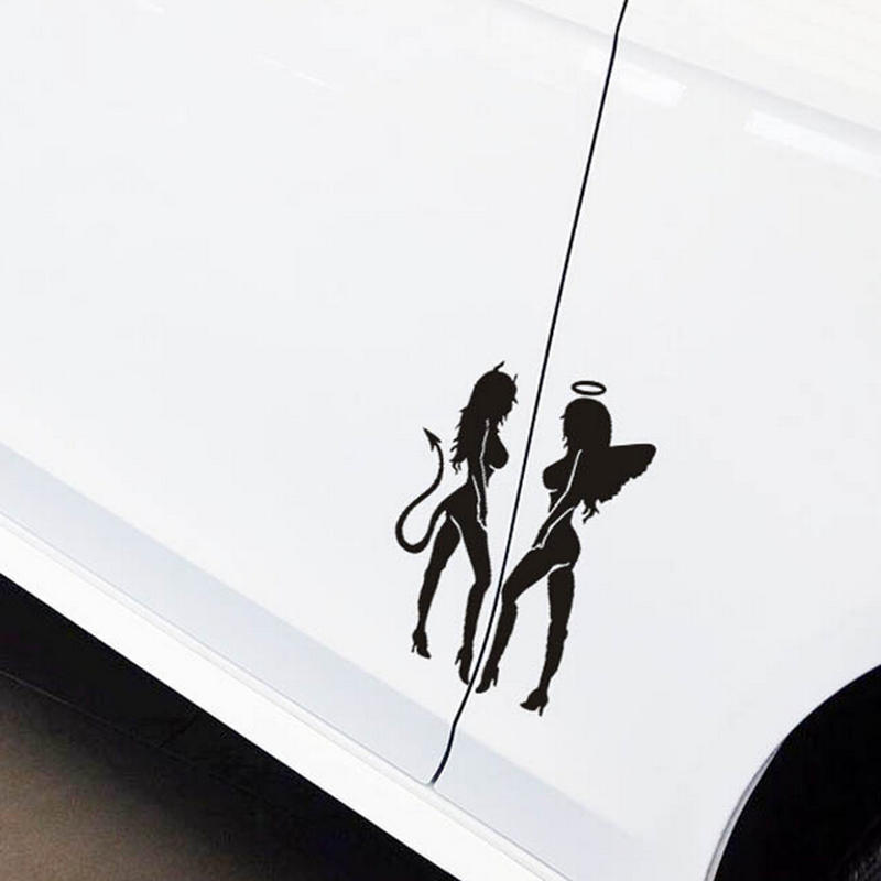 Car Vinyl Decal Angel Devil Girls Waterproof Sticker
