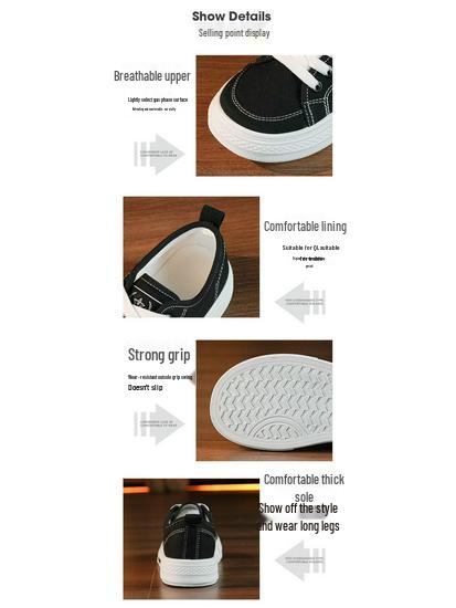 Korean Style Women's Summer Canvas Shoes - Soft Sole, Casual, Versatile, Trendy Black Sneakers 2025