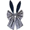 40cm Easter Bunny Ears Wreath Bow Rustic Buffalo Plaid Easter Bows for Wreaths Spring Holiday Fabric Decorative Bow for Tree Topper