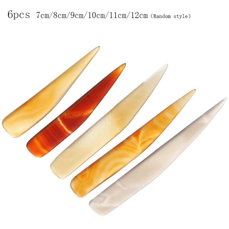 1–6 Stück Achatmesser, Achatpoliermesser, Poliermesser mit Bambusgriff, Schmuckherstellungswerkzeuge, verschiedene Spezifikationen