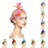 Vintage Bridal Feather Headpiece With Colorful Mesh Flower For Weddings And Parties