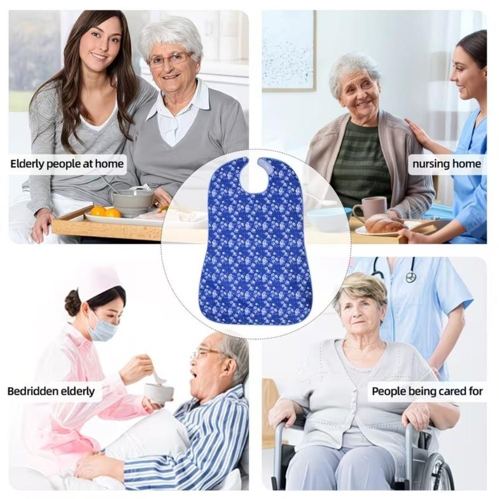Washable Elderly Eating Bib Waterproof Adult Bib Clothing Protectors for Elderly Nursing Home Use