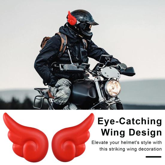 1 Pair Motorcycle Helmet Wing Decoration Adhesive Universal Cycling Scooter Bicycle Motorbike Skateboarding Helmet Decorative Wing Helmet Accessories