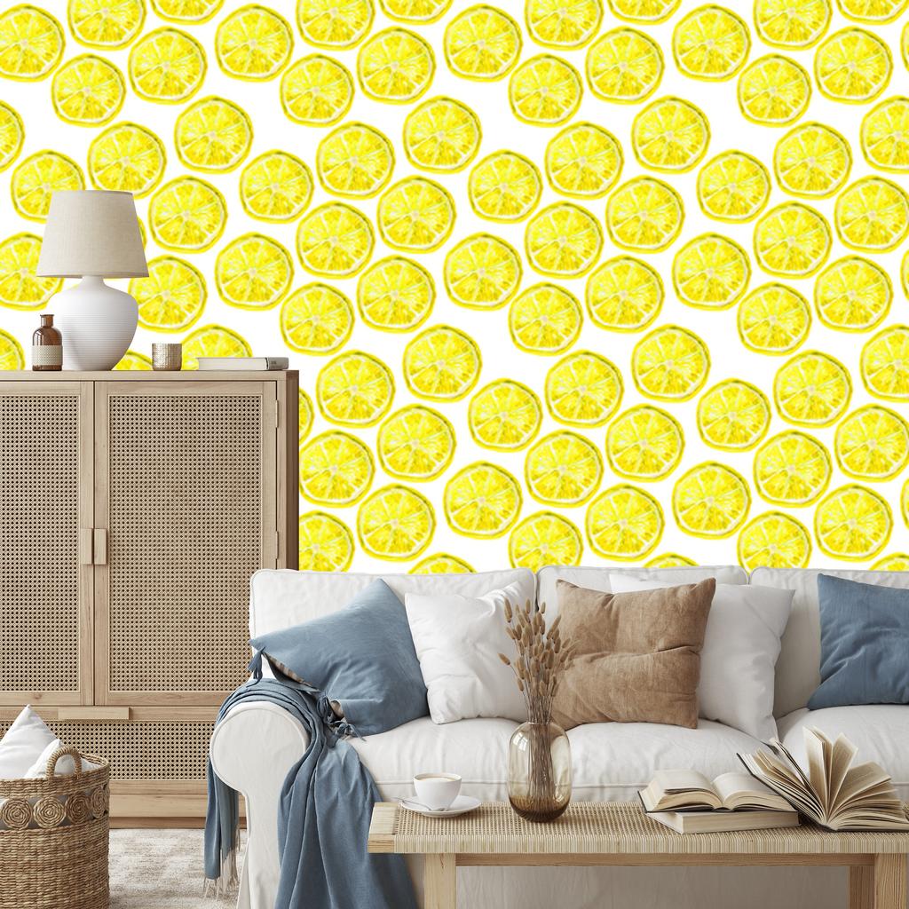 Fruit and lemon wallpaper for living room and bedroom 50x1000