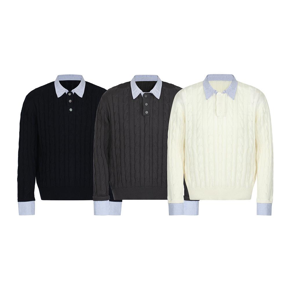 Men's Japanese Style Lapel Sweater - High-End, Trendy, Loose Fit Knitwear