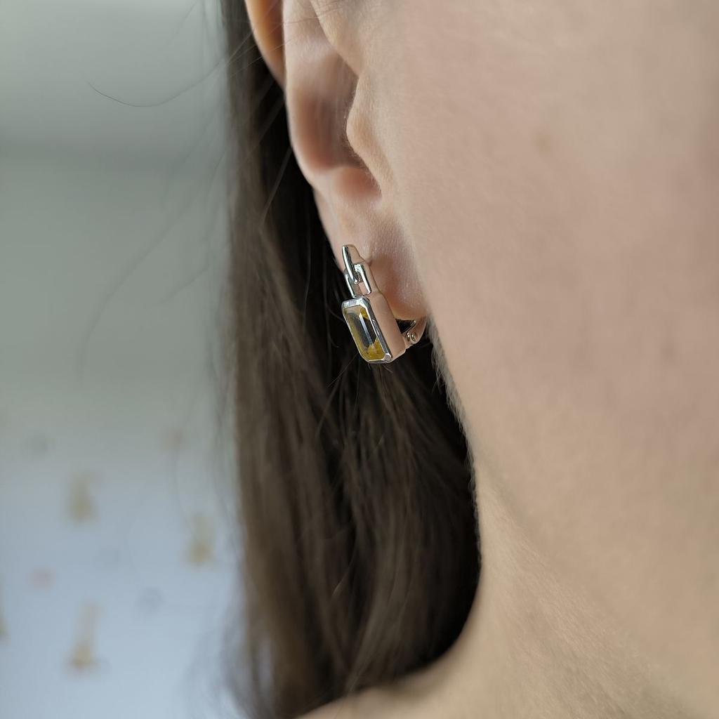 Серебряные серьги с цитрином nano 2.333ct (2189992)