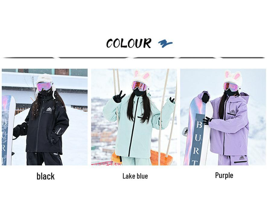 Women's Influencer Style Ski Suit: Padded Jacket with Hood