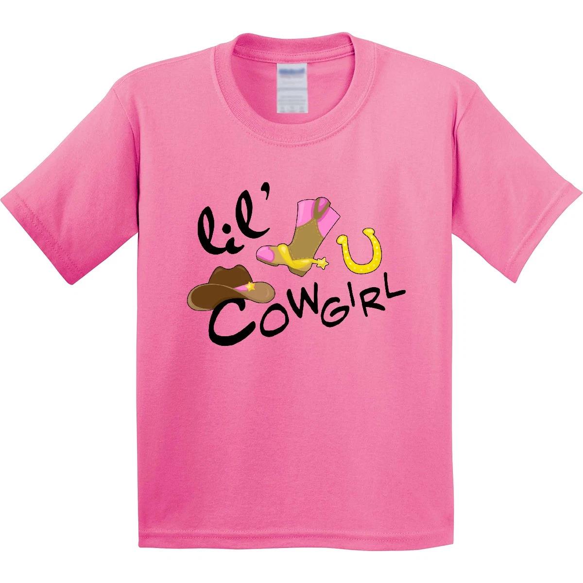 Inktastic Lil Cowgirl Youth kids boys T-Shirt Children Future Job Little Hat Star Boots 140