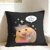 Cute Hamster Meme Pillow Cover Korean Style Fashion Pillow Case For Sofa Couch Bed Living Room Design Cushion Cover Gift Idea