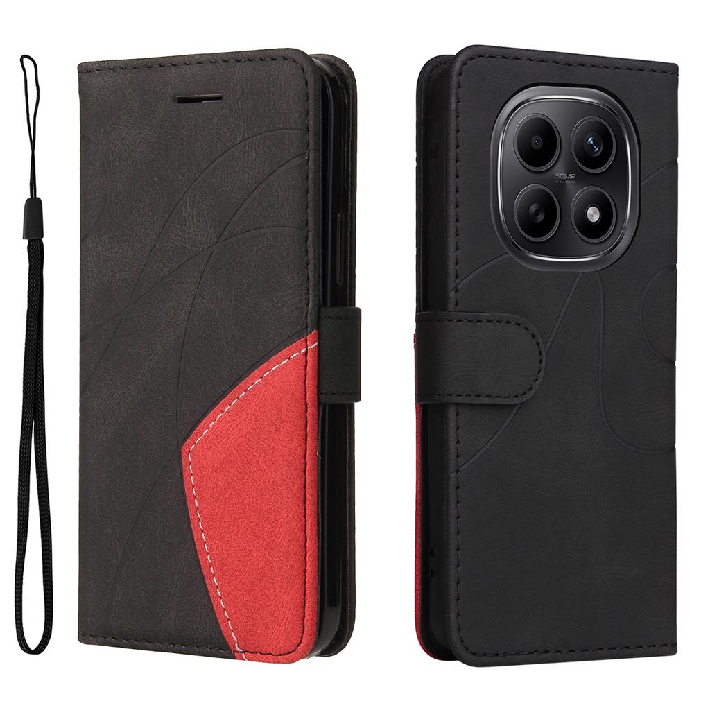 For Xiaomi Poco M8 5G/Redmi Note 15 5G (Global) Leather Phone Case Stand Wallet with Bi-colour Splicing Design
