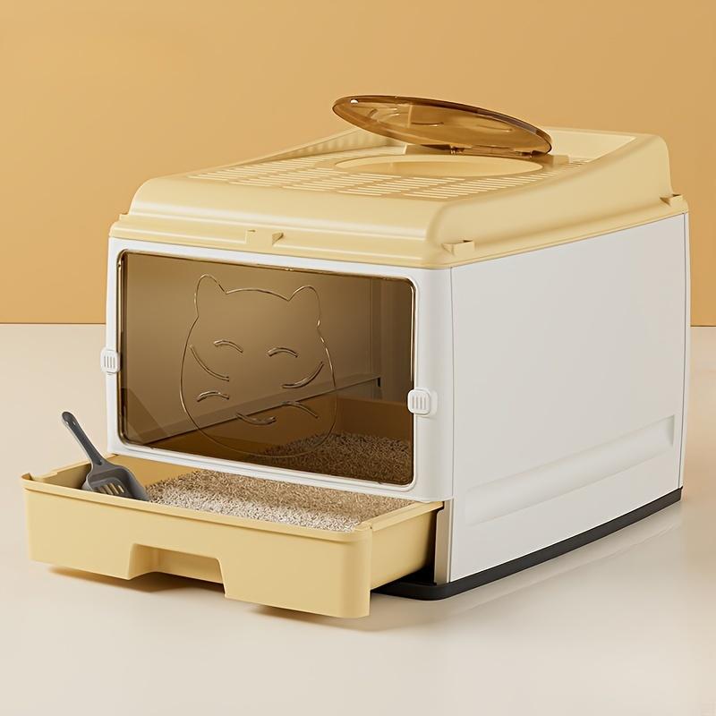 Extra Large Cat Litter Box Fully Enclosed Double Door Cat Toilet, Can Accommodate Two Adult Cats, Odor Proof & Anti Drop