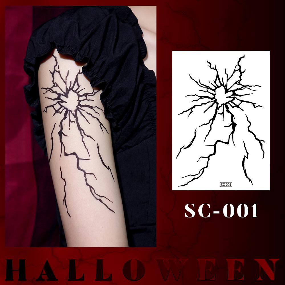 Waterproof Halloween Tattoo Stickers: Realistic Scars, Veins, and Cracks for Face and Arms