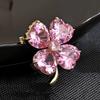 Four-leaf Clover Brooch with A Light Luxury Design, Crystal Corsage, and Elegant Anti-glare Brooch
