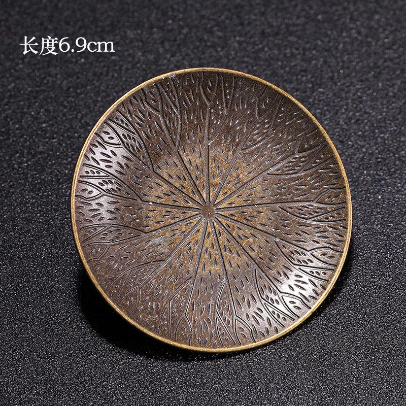Japanese Bronze Cup Pad, Alloy Cup Holder, Tea Dish Coaster, Antique Zen Style, Heat Insulation Pad, Kung Fu Tea Ceremony Access