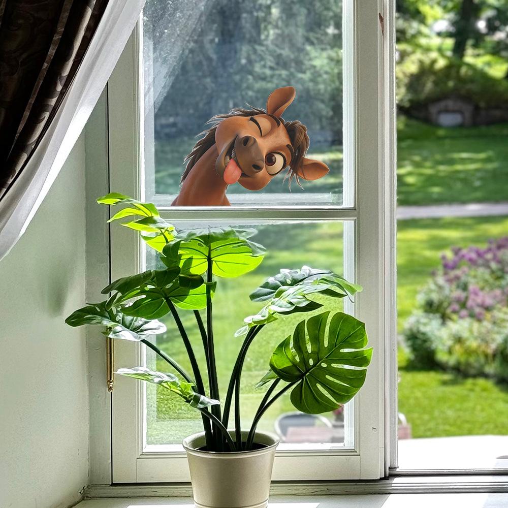 Cartoon Cute Funny Pony Static Cling Window Glass Sticker Home Decor