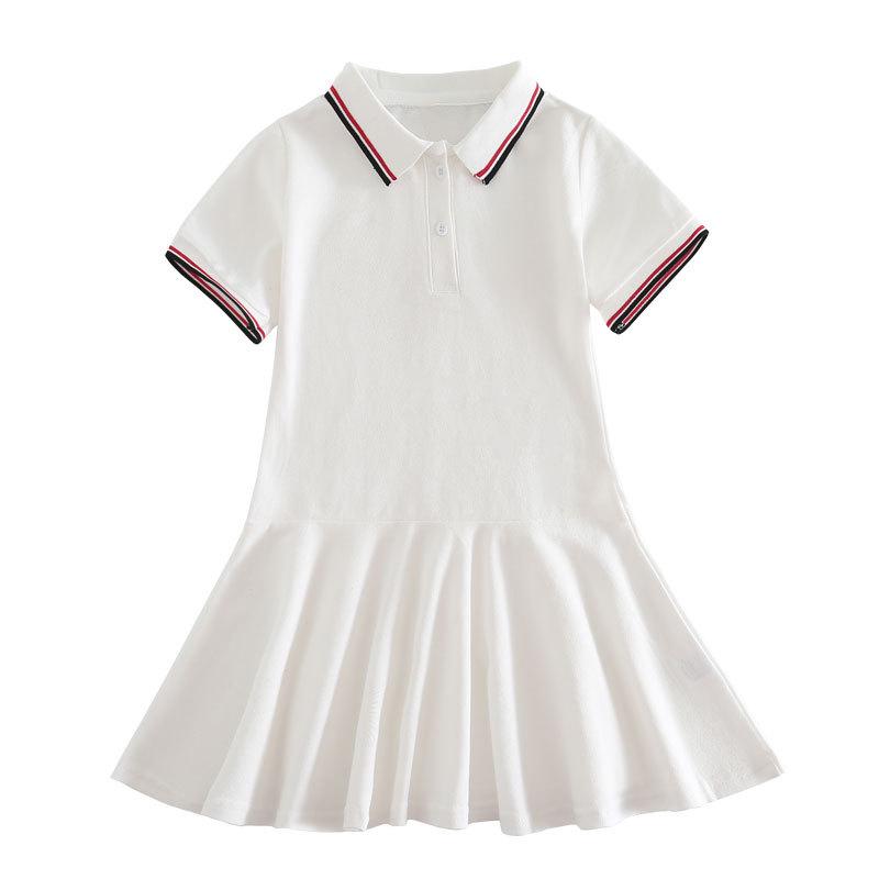 Exquisite Girls' Summer Cotton Polo Dress - Academy Style Princess Dress School Uniform