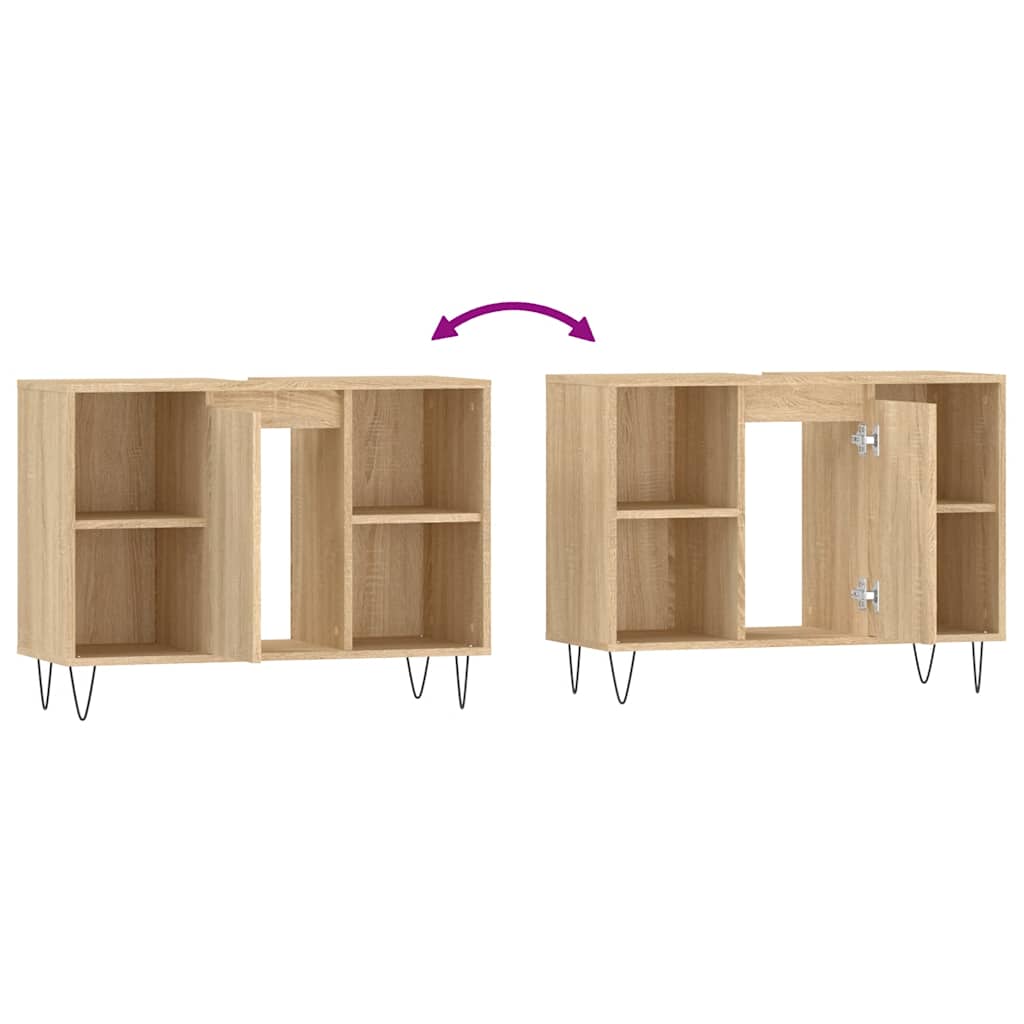 Bathroom Cabinet Sonoma Oak 80 x 33 x 60 cm Particleboard