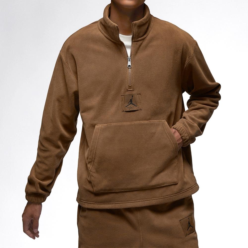 Jordan Giacca in Pile con Collo Alto e Logo Solido da Uomo Capispalla Marrone Chiaro FD7864-281