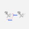 925 Silver Needle Zircon Star Bead Screw Stud Earrings For Women Party Classic Fine Jewelry Light Luxury Accessories