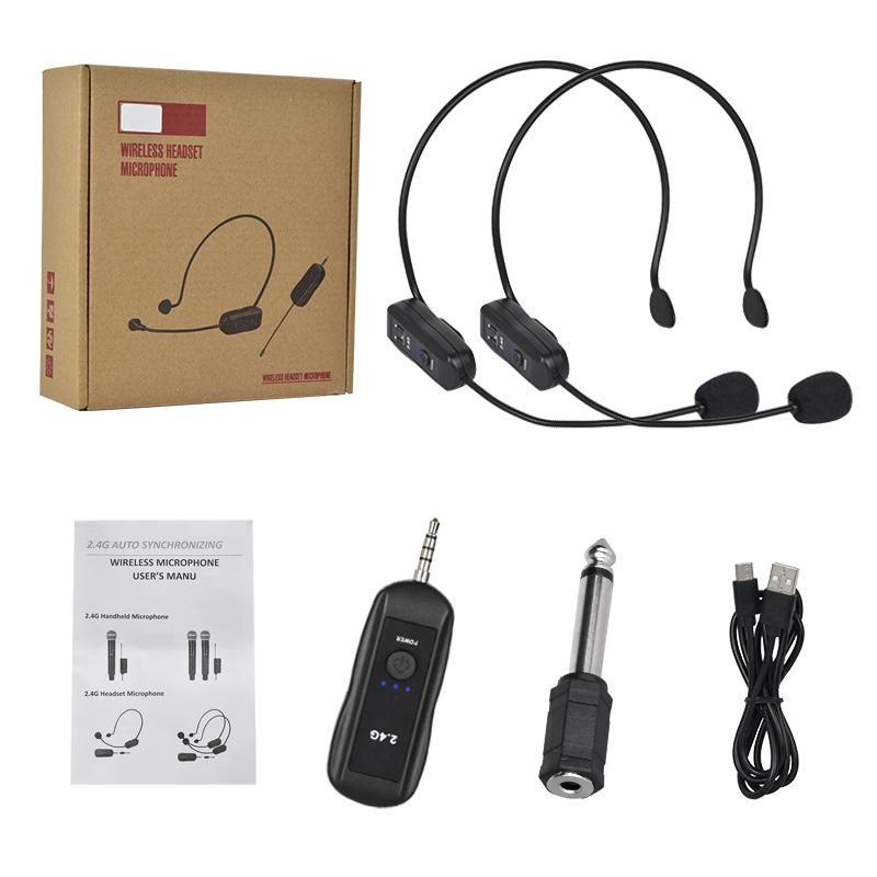 2.4G Wireless Microphone For Voice Amplifier Headset High Fidelity Smart Noise Cancelling Plug Play For Karaoke Speaker Mic
