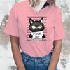 Bad Cattitude Cat T-Shirts For Women Summer Tee Shirt Femme Casual Short Sleeve Round Neck Tops T-Shirts