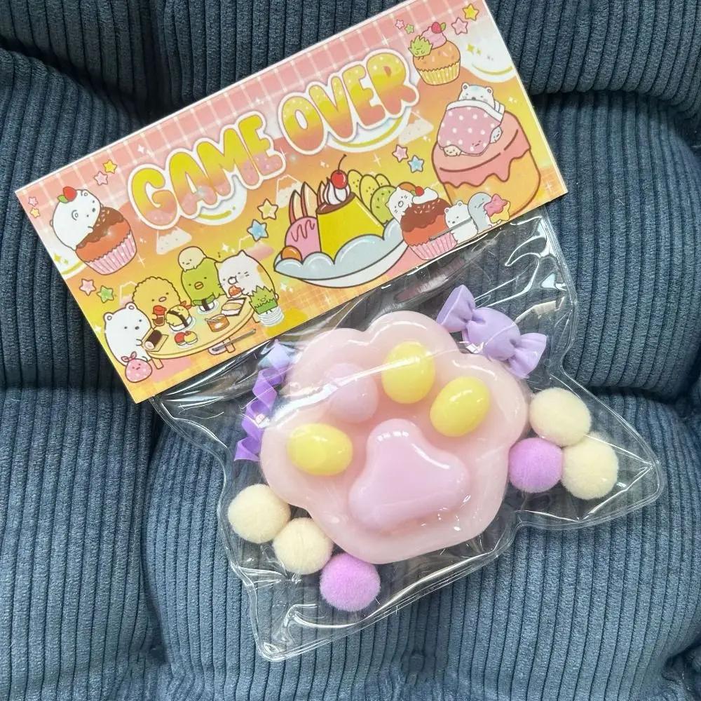 Fruit Cat Paw Soft Sticky Stress Relief Relax Toys Squeeze Cat Paw Toys Decompressing and Pinching Toys Gifts