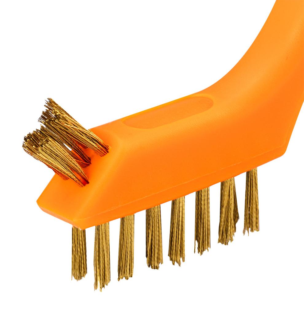 Wire brushes set of 3, 3x7 rows (Brushes made of steel, nylon and brass wire. Brush profiled to increase cleaning efficiency.)