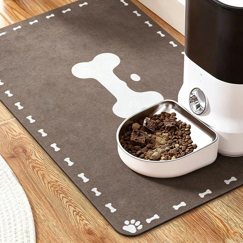 Pet Placemat Diatomaceous Mud Absorbent Mat Non Slip Water Resistant Food Bowl Mat for Cats Dogs Kitchen Indoor Dining