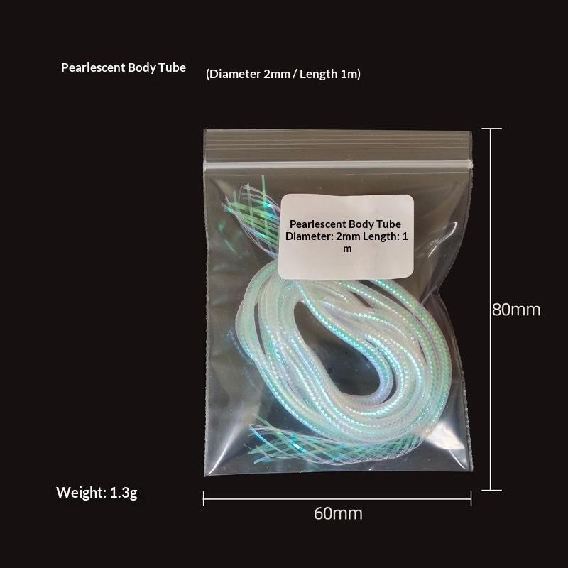 Tubo Mylar Intrecciato Bianco Perla Materiali per Legatura Mosche 2mm-10mm Rete Realistica per Corpo a Squame di Pesce per Streamer Bass Luccio Salmone