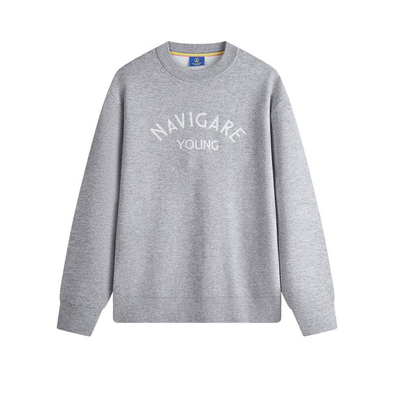 NVG YOUNG Men's Letter Logo Knit Round Neck Sweater