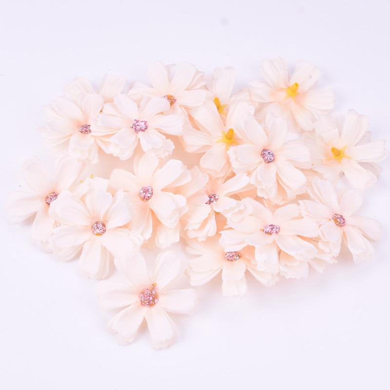 

20 шт. Головки искусственных шелковых цветов ромашки, украшение для дома и комнаты, DIY поделки, венок, вечеринка, свадебный декор, реквизит для фотографий 20Pcs