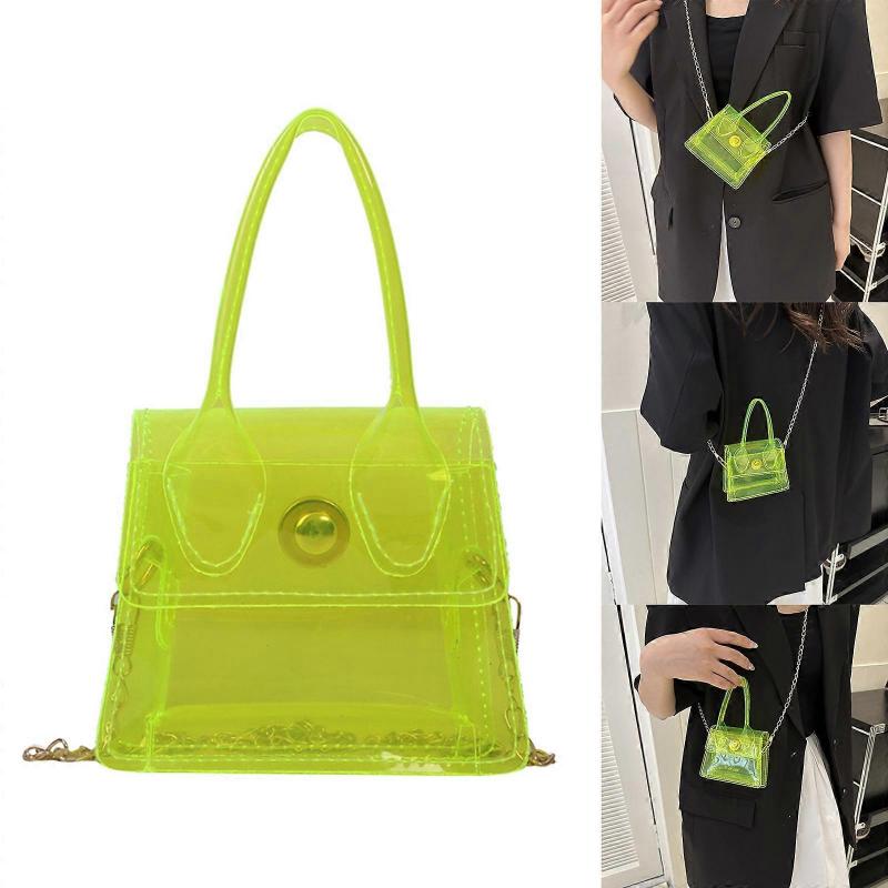 Luxury Crossbody Messenger Shoulder Bag Transparent Purse Suitable for Work Travel Workout Concert Casual Party Orange