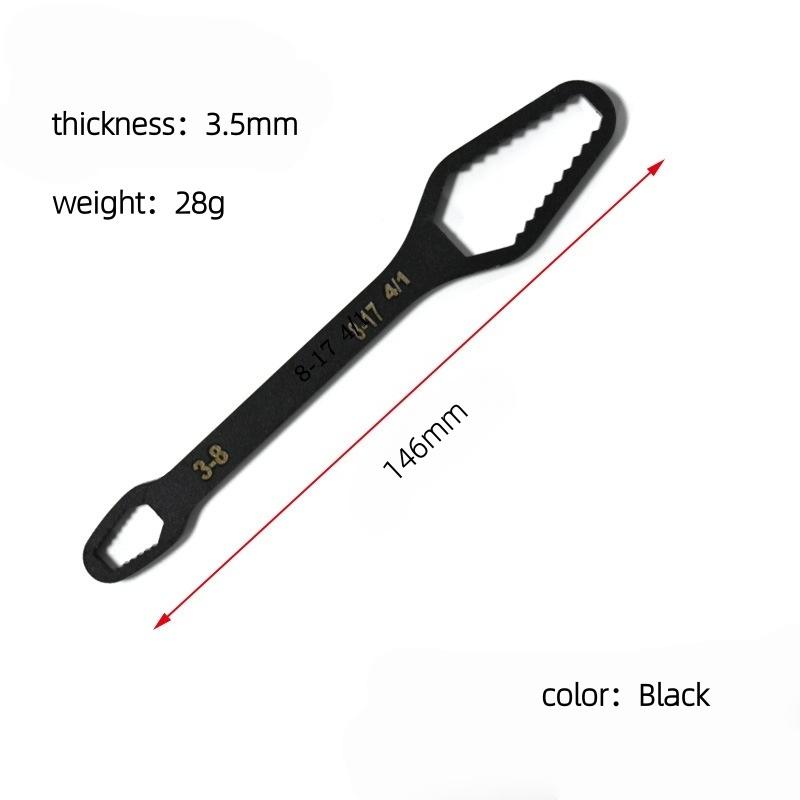 

Набор универсальных многофункциональных ключей 3мм-22мм, регулируемый двусторонний торцевой ключ, самозатягивающийся гаечный ключ, ручные инструменты 3-17mm(1/8 -11/16 ) чёрный