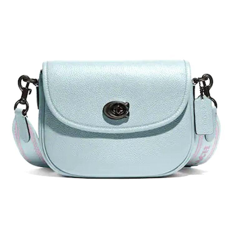 

Coach Willow 22 Turnlock Pebble Leather Saddle Bag Women Shoulder Bag Aqua-Green CA094-V5AQU Basic Set (Bag+Dust Bag)