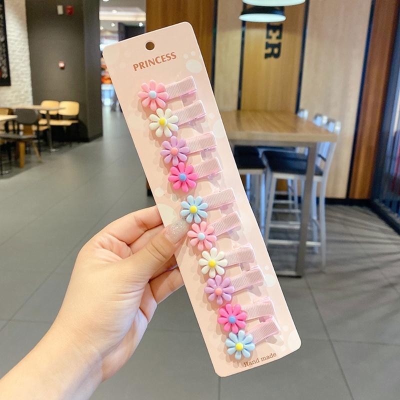 Hair Clips for Baby Girls 10PCS Non-Slip Candy Color Hairpins Cute Princess Hair Barrettes Set Toddler Sweet Headdress