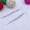 Women's Slim Tassel Hook Earrings Silver Plated Pendant Eardrop Wedding Jewelry